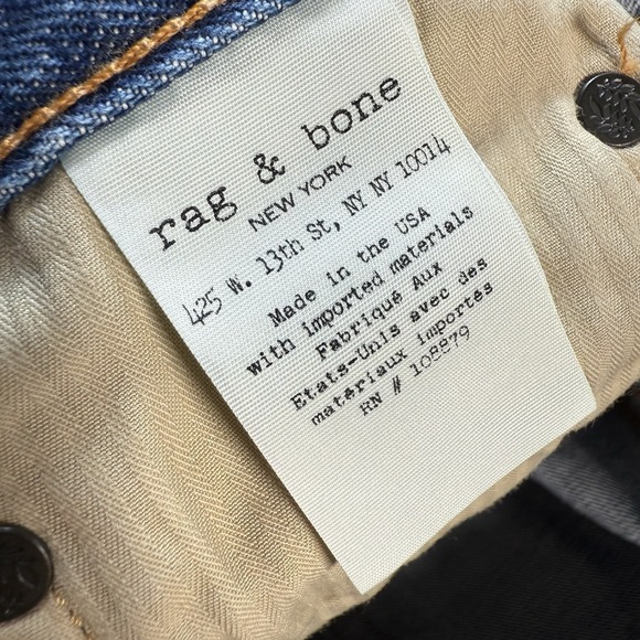 Rag & Bone‎ Jeans Mens 34 X 27 Blue Fit 3 Slim Straight Denim - Picture 8 of 10
